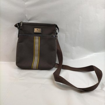 5点以上落札で送料無料！ BURBERRY BLACK LABEL バーバリー 茶 ストライプ ショルダーバッグ 3137482