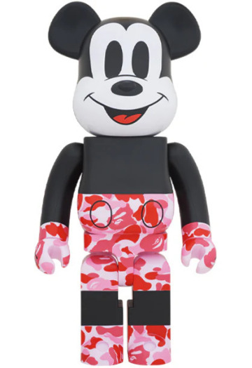 【1円スタート】未開封デッドストック BE@RBRICK BAPE MICKEY MOUSE 1000% PINK メディコムトイ アベイシングエイプ ミッキーマウス ピンク