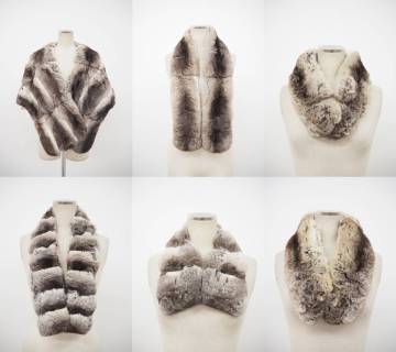 ■チンチラ■ティペット/ショール■まとめ6本セット■毛皮訳あり■同梱不可■材料用■