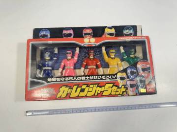 BANDAI 激走戦隊 カーレンジャー ５セット ソフビ フィギュア 全長12㎝ バンダイ 1996年 箱付き
