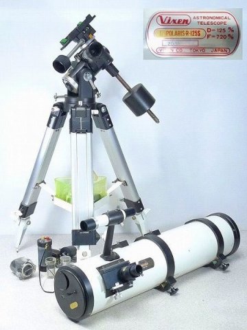 14&times;1806N04*4C▲Vixen/ビクセン 天体望遠鏡 Polaris R-125S/ポラリス D=125㎜ F＝720㎜ 架台・三脚付き ヴィンテージ レトロ