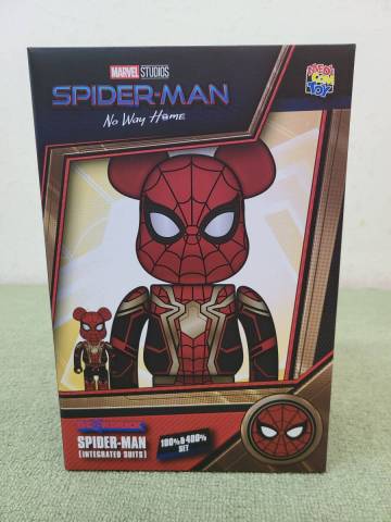 091-L26)未開封 メディコムトイ BE@RBRICK ベアブリック スパイダーマン ：ノー・ウェイ・ホーム スパイダーマン 100％ & 400％