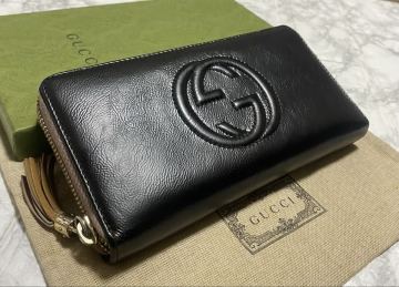 【正規品】鑑定済み／グッチCUCCIソーホーラウンドファスナー／ シリアル番号308004〜