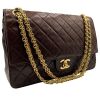 0221■1円 美品 CHANEL シャネル Wフラップ25 チェーンショルダーバッグ ココマーク マトラッセ ターンロック ブラウン ゴールド金具
