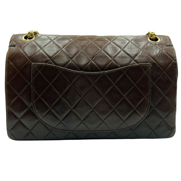  0221■1円 美品 CHANEL シャネル Wフラップ25 チェーンショルダーバッグ ココマーク マトラッセ ターンロック ブラウン ゴールド金具