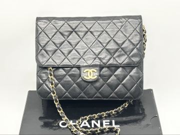 1円〜【定番人気】CHANEL シャネル マトラッセ ラムスキン チェーンショルダーバッグ ゴールド金具 シリアル ブラック 黒 ココマーク CC
