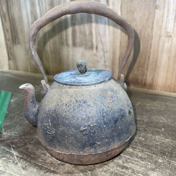 煎茶道具 小鉄瓶 龍文堂銅蓋　本体不明　ジャンク扱い②