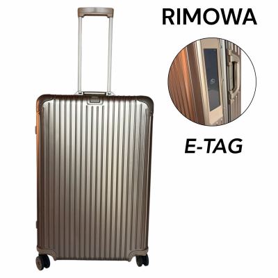 1円 希少 リモワ RIMOWA トパーズ チタニウム 98L 4輪 アルミ スーツケース 電子タグ E-Tag シャンパンゴー