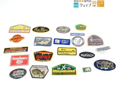 チームダイワ メガバス ラパラ アブガルシア バリバス エバーグリーン ラッキークラフト 他 ワッペン ピンバッジ 計19点長期保管
