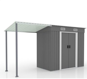 サイドオーニング付き　物置 屋外 大型 倉庫 大型物置 戸外収納庫 物置 防水/耐侯 収納可能 ガーデン/庭/田畑/農場 頑丈 大容量 スチール　