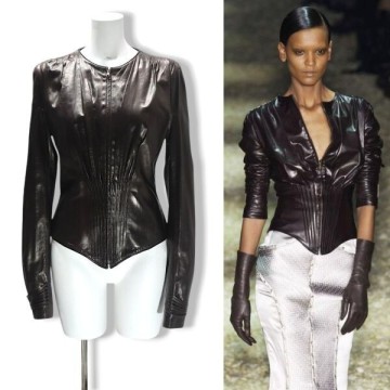 良品 ◆超レア◆ 正規品 GUCCI グッチ - Tom Ford - ベルト レザー ジャケット 40 ブラウン イタリア製