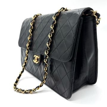 1円【最高級品】 CHANEL シャネル マトラッセ シングルフラップ チェーン ショルダーバッグ ラムスキン ココマーク ゴールド金具 トート