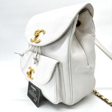 1円【最高級品】CHANEL シャネル ココマーク リュック バッグパック チェーンショルダー ゴールド金具 キャビアスキン ヴィンテージ シール