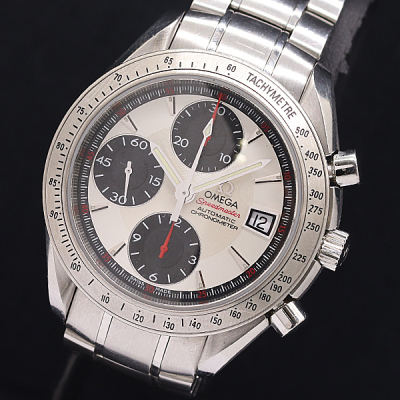 1円 稼働 オメガ スピードマスター クロノメーター 3211.31 84971139 AT/自動巻 4.4OH済 銀/黒文字盤 メンズ腕時計 1124030 3DIT MST