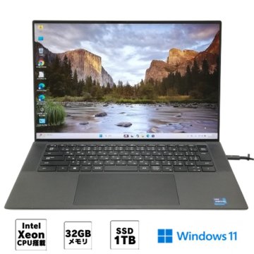 1円~ NVIDIA Wi-Fi有 ノートパソコン 中古美品 DELL Precision 5560 Xeon W-11955M 32GB 1TB 高速SSD 無線LAN カメラ Windows11 Office済み