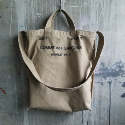 COMME des GARCONS HOMME PLUS 01aw インサイドロゴ 2way ショルダーバッグ コムデギャルソンオムプリュス 2001aw SEE IT WEAR IT ベージュ