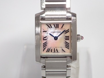4091/NT◆ Cartier カルティエ 2384 タンクフランセーズ レディース腕時計 ピンクシェル文字盤 状態良♪
