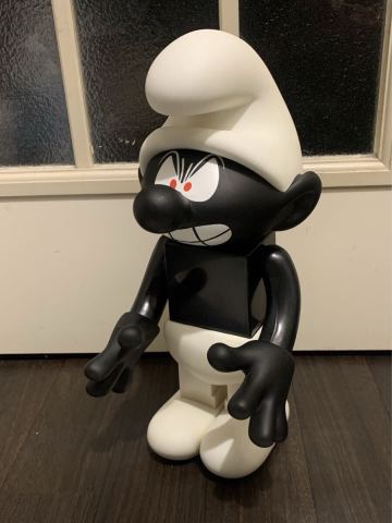 【MEDICOM TOY キューブリックSpecial No.177 KUBRICK 400％ ブラックスマーフ 自室内展示品】メディコムトイ スマーフ ワンフェス