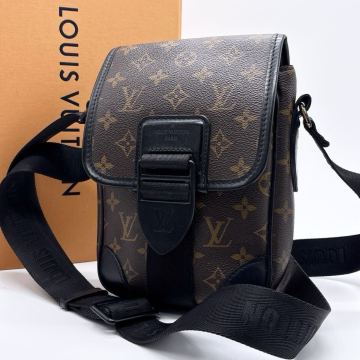 RFID搭載 LOUISVUITTON ルイヴィトン マカサー アーチー メッセンジャー ショルダーバッグ M46442 ブラウン メンズ モノグラム