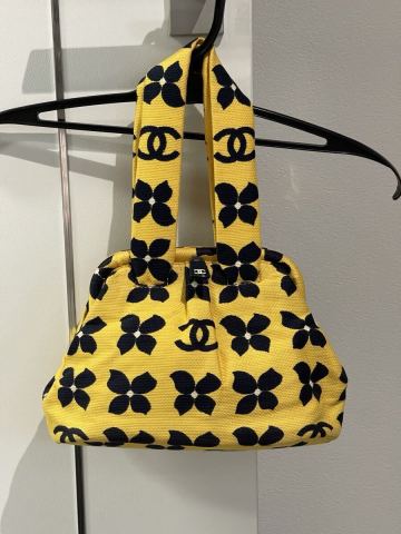 1000円～正規品 美品 CHANEL シャネル ココマーク 花柄 がま口 ハンドバック シリアルシールあり