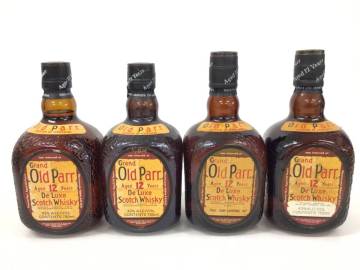 1円スタート ウイスキー whisky グランドオールドパー 12年 デラックス 4本セット 750ml 43% 重量番号:8(82)