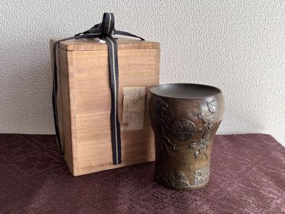唐銅建水 時代物 銅製 銅器 茶道具 古美術
