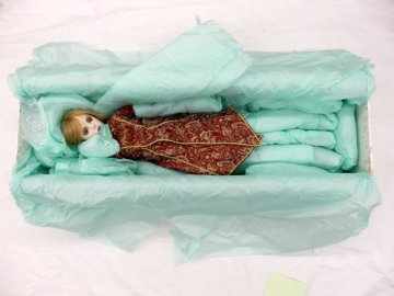 太山レミ オリジナルビスクドール 創作人形 約73cm ガーネット? 金髪 西洋 ビスクドール 人形 1円~　B0165