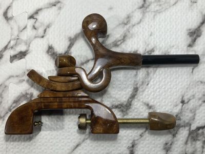 1円スタート！美品！弓万力&枕の２点セット 花梨瘤 ヘラ万力 竿枕 ヘラ竿 竿受け ヘラブナ へらぶな へら万力 花梨コブ へら万力 天然杢 