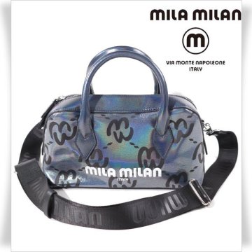 新品1円～★イタリア発ブランド mila milan ミラミラン 2WAY ユニセックス ミニボストンバッグ ロゴ 正規店本物 ◆9533◆