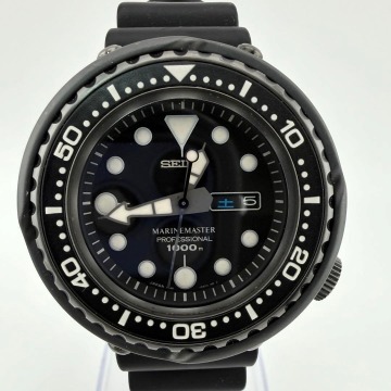 希少美品 SEIKO PROSPEX セイコー プロスペックス マリンマスター プロフェッショナル 7C46-0AA0/SBBN013 ブラック メンズ クォーツ 腕時計