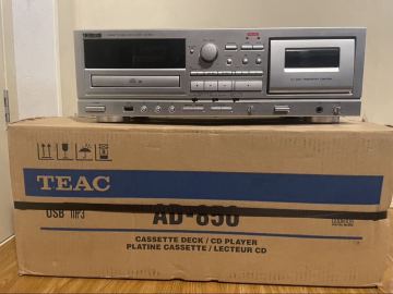 【美完動品】TEAC ティアック AD-850 カセットデッキ/CDプレーヤー USBメモリ テープ ダビング エコー カラオケ 元箱 動作良好