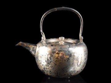 【雲】某有名資産家買取品 金工師造 銀製 銚子 重さ約315g 古美術品(銀瓶湯沸やかん)DY3729 DTjmnlg