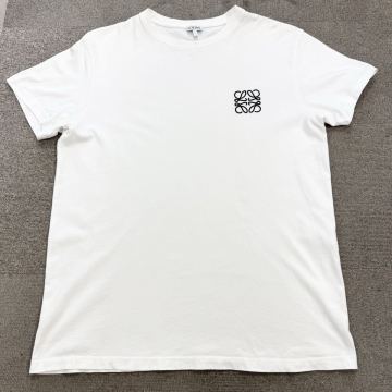 16『極美品・現行タグ』 LOEWE ロエベ メンズ アナグラム ロゴ刺繍 半袖 Tシャツ トップス ホワイト 白 Mサイズ相当