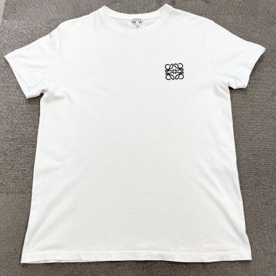 16『極美品・現行タグ』 LOEWE ロエベ メンズ アナグラム ロゴ刺繍 半袖 Tシャツ トップス ホワイト 白 Mサイズ相当