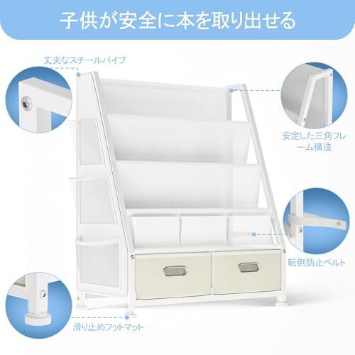 GoTiling 大容量 子供 収納 本棚: 勉強部屋 しっかり 絵本ラック - 保育園 可愛い おもちゃ収納ボックス - スha