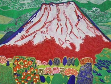 ■片岡球子 【花咲く富士】リトグラフ 刷込みサイン 印章有り エディション有り 証明書有り