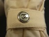 1円 CHANEL シャネル ココマーク ポリエステル100％ ワンタッチ式 3段折り 折り畳み傘 高級傘 アンブレラ ベージュ系 FX3771