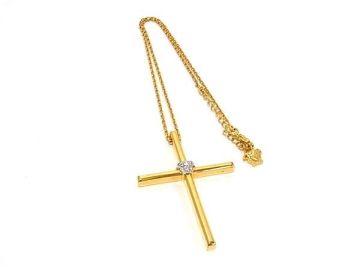 1円 VERSACE ヴェルサーチ メデューサ クロス 十字架 ネックレス ペンダン卜 アクセサリー レディース ゴールド系 BS4809