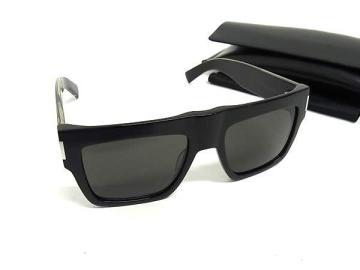 1円 ■美品■ SAINT LAURENT サンローラン SL 628 001 55□19-145 サングラス 眼鏡 めがね メンズ ブラック系 FQ6946