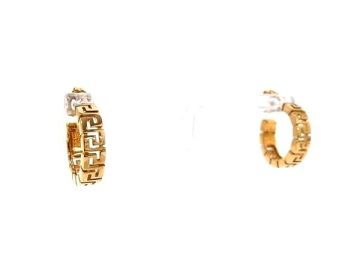 1円 ■新品同様■ VERSACE ヴェルサーチ グレカ ピアス アクセサリー レディース ゴールド系 BR2525