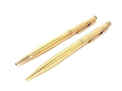 1円■極美品■ PARKER パーカー ツイスト式 ボールペン シャープペンシル 筆記用具 文房具 ステーショナリー 2点セット ゴールド系 FZ1493