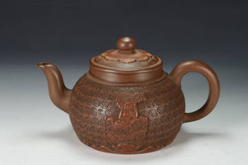  『古』【宝・底款】重量381g 朱泥 段泥 煎茶道具 急須 単孔口 唐物 孟臣 紫砂壺 紫砂壷 茶壷 茶壷 明代/清代