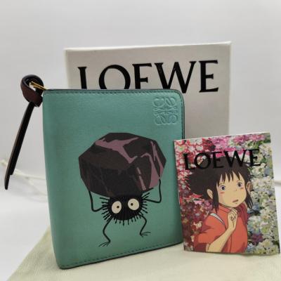 希少 極美品 LOEWE ロエベ スタジオジブリ 千と千尋の神隠し カプセルコレクション ススワタリ ジップアラウンド 二折コンパクトウォレット