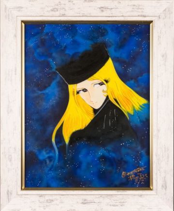 《模写》松本零士　手描き　油彩画《メーテル》表サイン　裏サイン　F6号　額装/c70