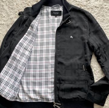 極美品●Lサイズ●バーバリーブラックレーベル シャドーチェック ナイロンジャケット ノバチェック ブルゾン BURBERRY BLACKLABEL ブラック