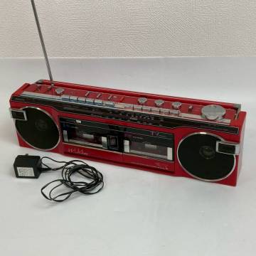 SANYO MR-WU4MKⅡサンヨー 三洋 ラジオカセットレコーダー ラジカセ 赤 レッド 昭和レトロ 動作未確認 現状品