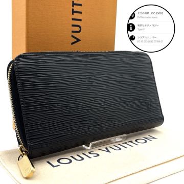 現行◆未使用級◆LOUIS VUITTON ルイヴィトン ジッピーウォレット エピ LVロゴ 長財布 ロングウォレット ノワール ブラック