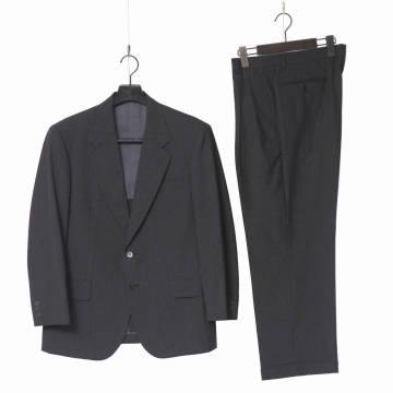 TK2558▽イヴサンローラン/Yves Saint Laurent メンズAB4 ストライプスーツ セットアップ 2Bジャケット+パンツ グレー系