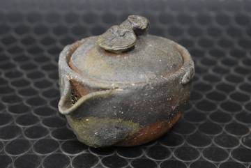 うぶ品　時代物　小西陶古 造　備前焼　霊芝摘手造宝瓶　急須　煎茶道具　古美術品