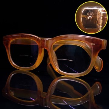 1円～【おたからや】◆鼈甲(ベッ甲)メガネ/総重量約52.8g/金具K18金◆tm151-C19718◆